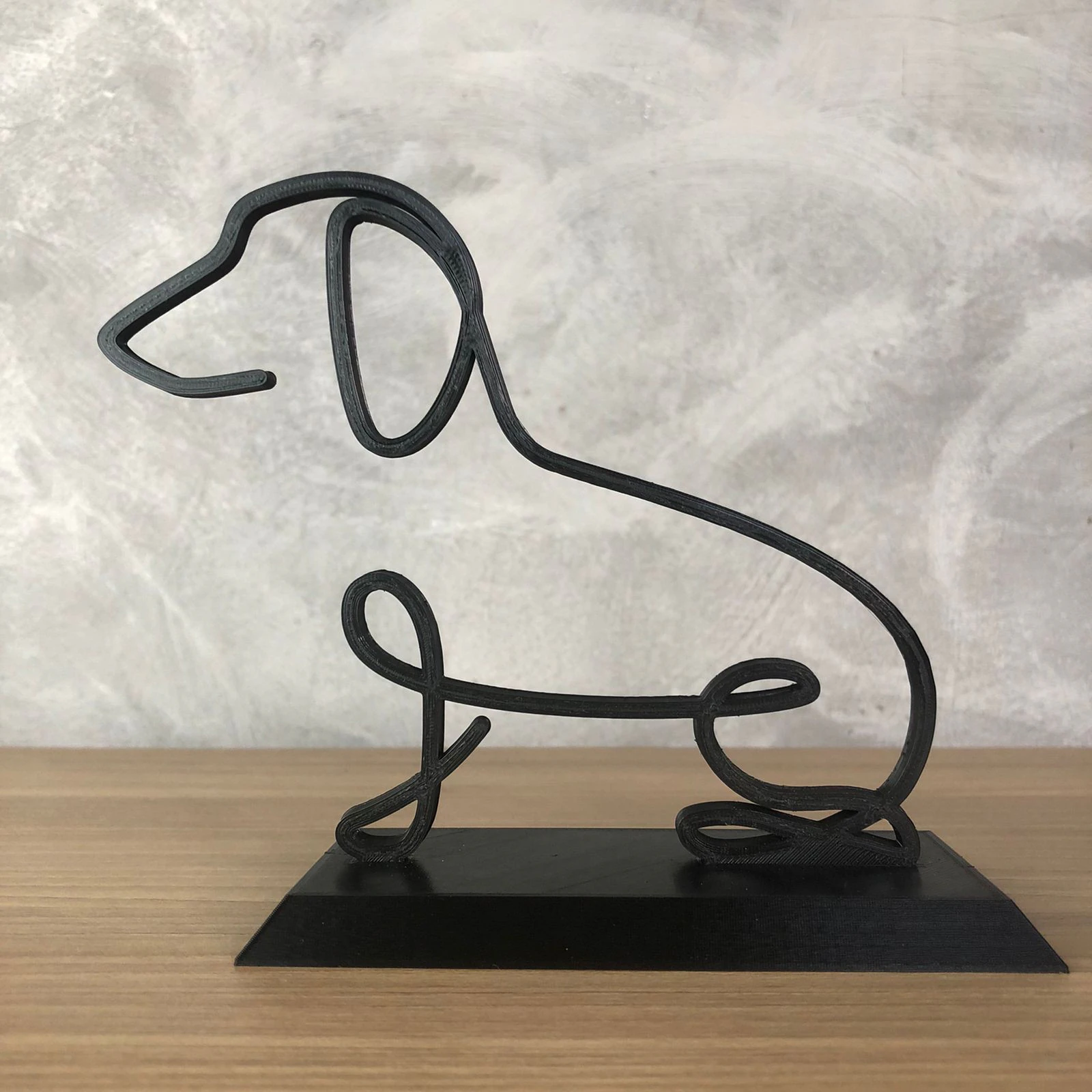 Dachshund Line Art 3D Print Model .c4d .max .obj .3ds .fbx .stl .blend