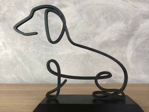 Dachshund Line Art 3D 프린트 모델