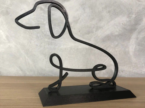 Dachshund Line Art 3D Print Model
