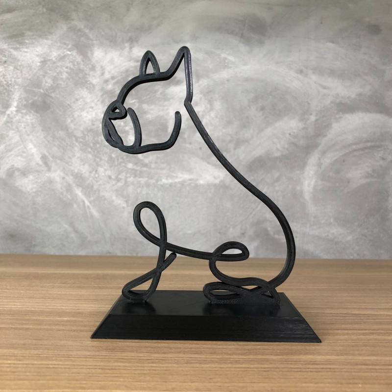 French Bulldog Line Art Modèles 3D en vedette .c4d .max .obj .3ds .fbx .stl .blend 