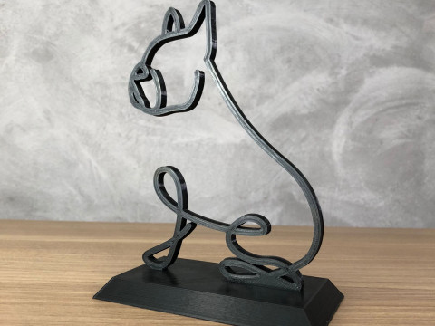 French Bulldog Line Art Modèles 3D en vedette