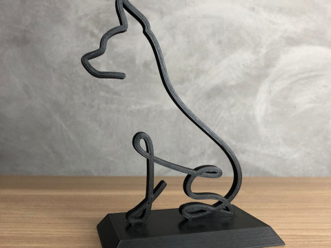 Pinscher Line Art 3D Принт Модель