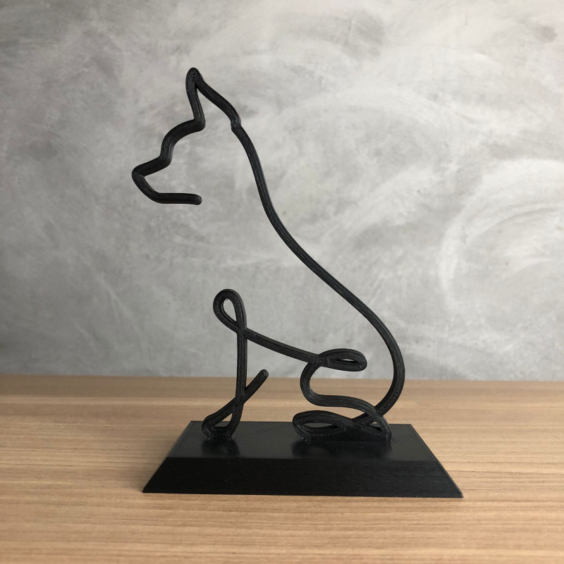 Pinscher Line Art 3D Принт Модель .c4d .max .obj .3ds .fbx .stl .blend 