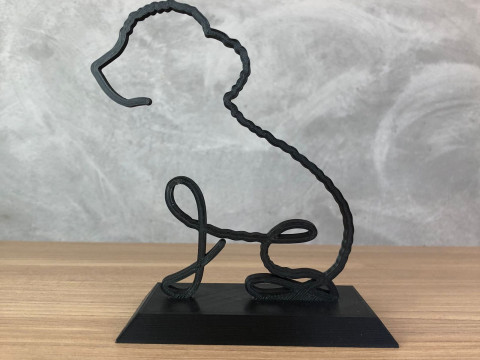 Poodle Line Art 3D 프린트 모델
