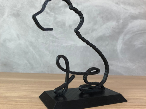 Poodle Line Art Model do druku 3D