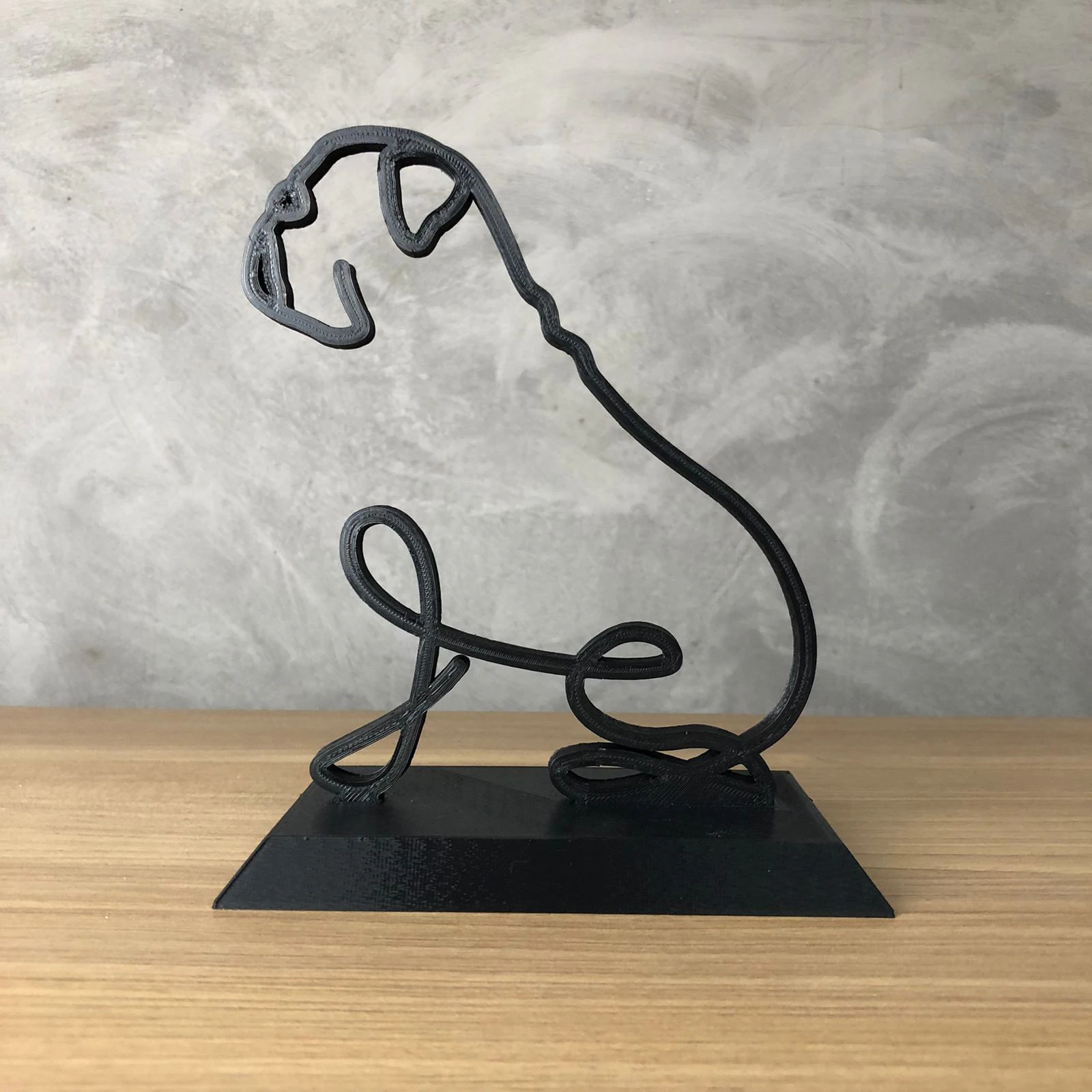 Pug Line Art 3D Print Model .c4d .max .obj .3ds .fbx .stl .blend 