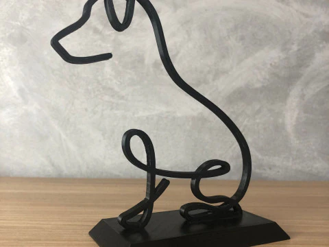 Vira Lata Line Art 3D Print Model