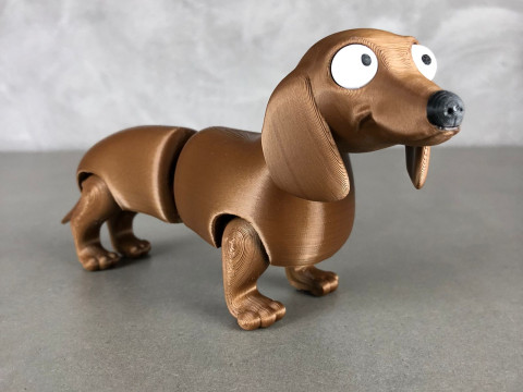 Dachshund Flexi - Print in Place - no supports - Articulated 3D Принт Модель