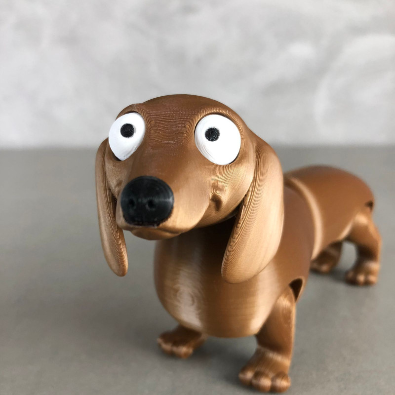Dachshund Flexi - Print in Place - no supports - Articulated 3D Принт Модель .c4d .max .obj .3ds .fbx .stl .blend 