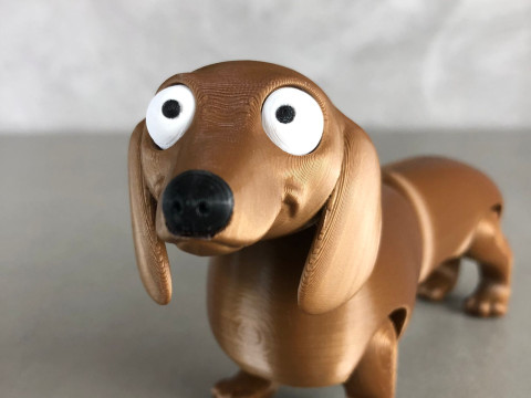 Dachshund Flexi - Print in Place - no supports - Articulated 3D Принт Модель