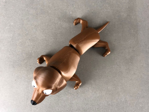 Dachshund Flexi - Print in Place - no supports - Articulated 3D Принт Модель