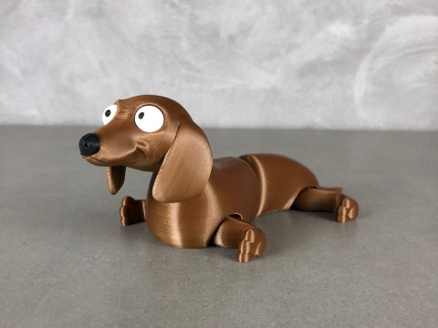 Dachshund Flexi - Print in Place - no supports - Articulated 3D Принт Модель