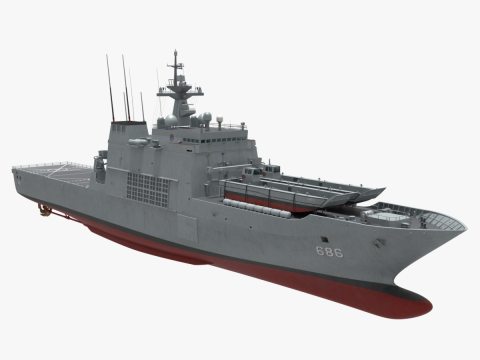 Korean landing ship Cheonwangbong-class 3D Model