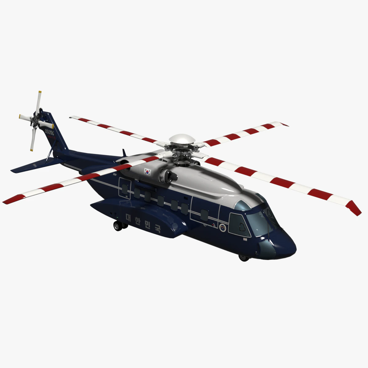 Korea presidential helicopter 3D Model .c4d .max .obj .3ds .fbx .stl .blend 