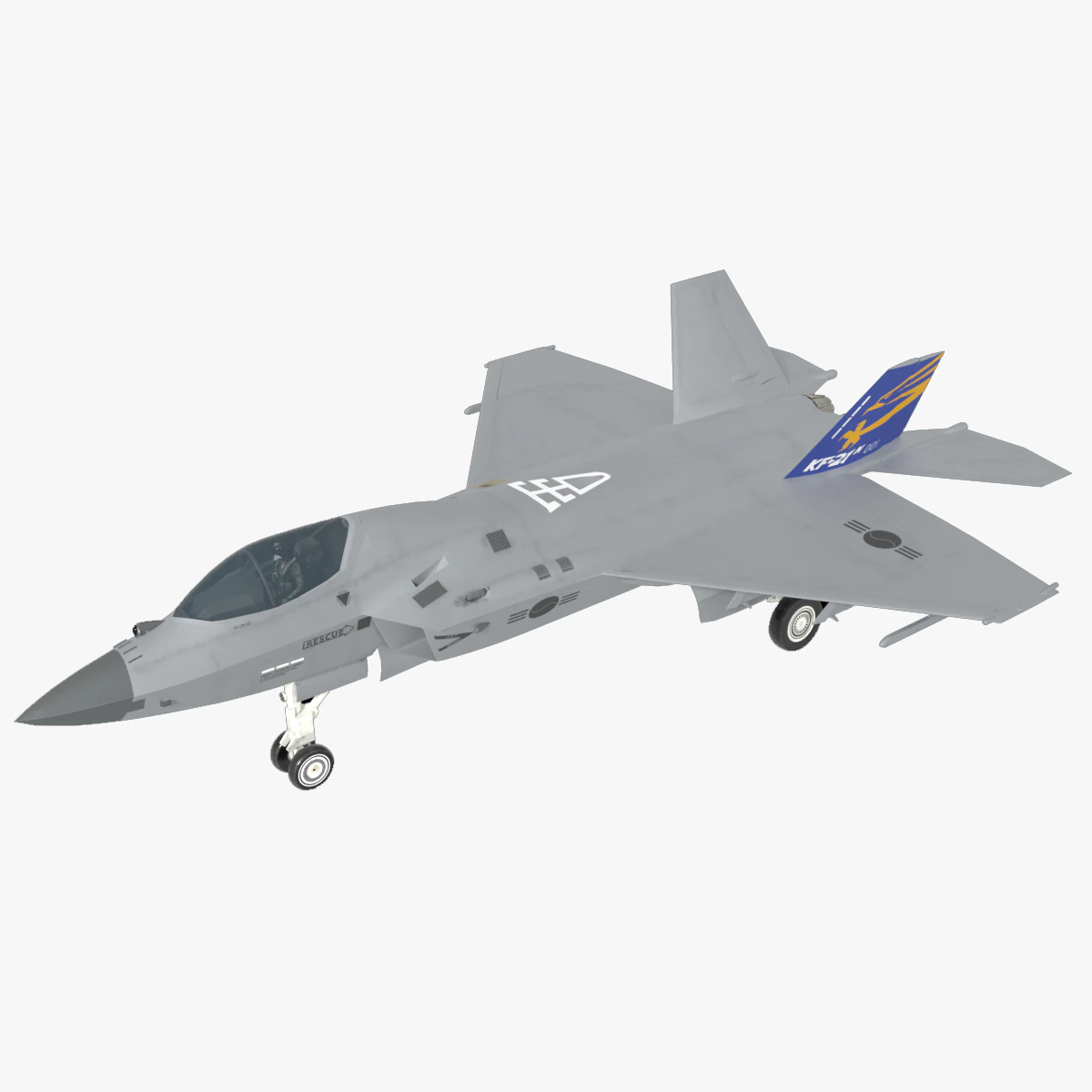Korea KF-21N Supersonic fighter jet 3D Model .c4d .max .obj .3ds .fbx .stl .blend
