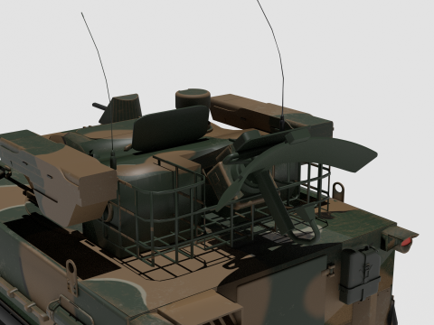 Korea Self-propelled anti-aircraft missile Biho 3D 模型