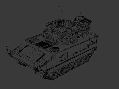 Korea Self-propelled anti-aircraft missile Biho 3D 模型