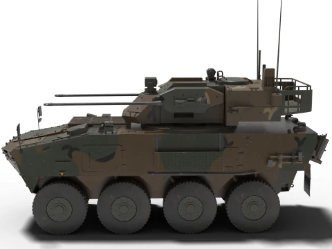 Korea Wheeled anti-aircraft missile Cheon-ho 3D Model