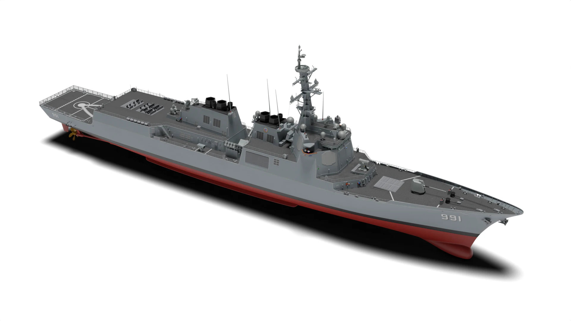 King Sejong class destroyer 3D Model .c4d .max .obj .3ds .fbx .stl .blend 