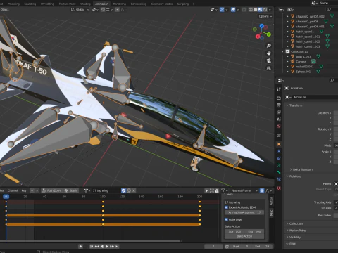 Aerobatics Black Eagles 3D Model
