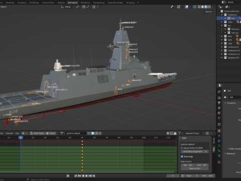 Korea Chungnam-class Frigate 3D Model
