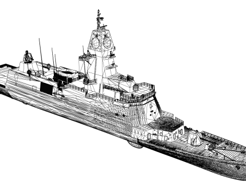 Korea Chungnam-class Frigate 3D Model