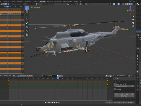 Landing helicopter MUH-1 3D Model