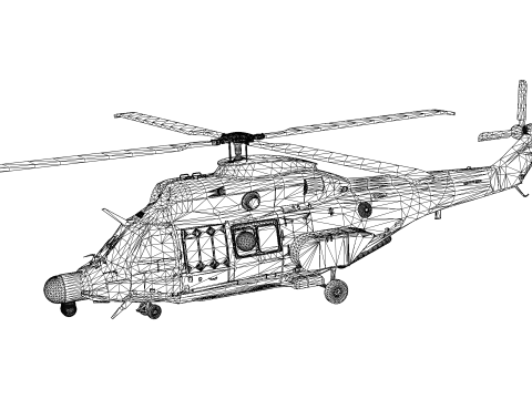 Coast guard helicopter Model 3D
