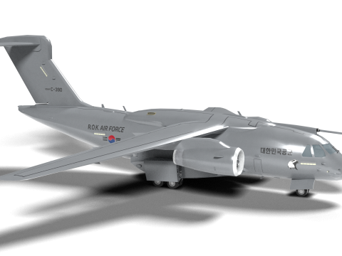 Military transport aircraft C-390 3D-Modell