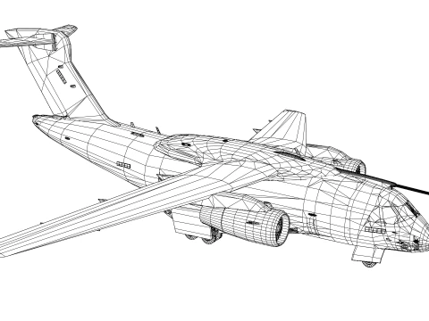 Military transport aircraft C-390 3D Model
