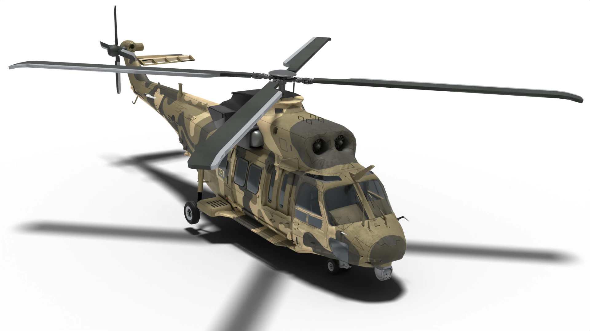 Korea Armys helicopter Surion 3D Model .c4d .max .obj .3ds .fbx .stl .blend 