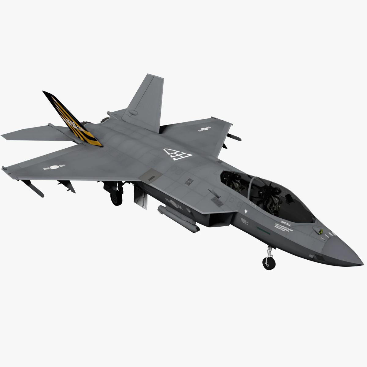 KF-21 double seat 3D Model .c4d .max .obj .3ds .fbx .stl .blend 