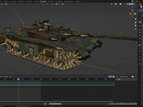 Korea TANK K-2 Black Panther Modelo 3D