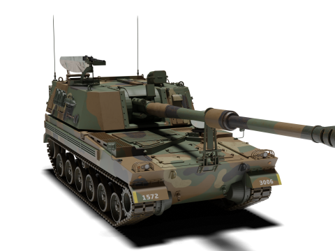 Korea Self-propelled howitzer K-9 3D मॉडल