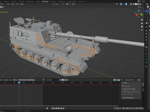 Korea Self-propelled howitzer K-9 3D 模型