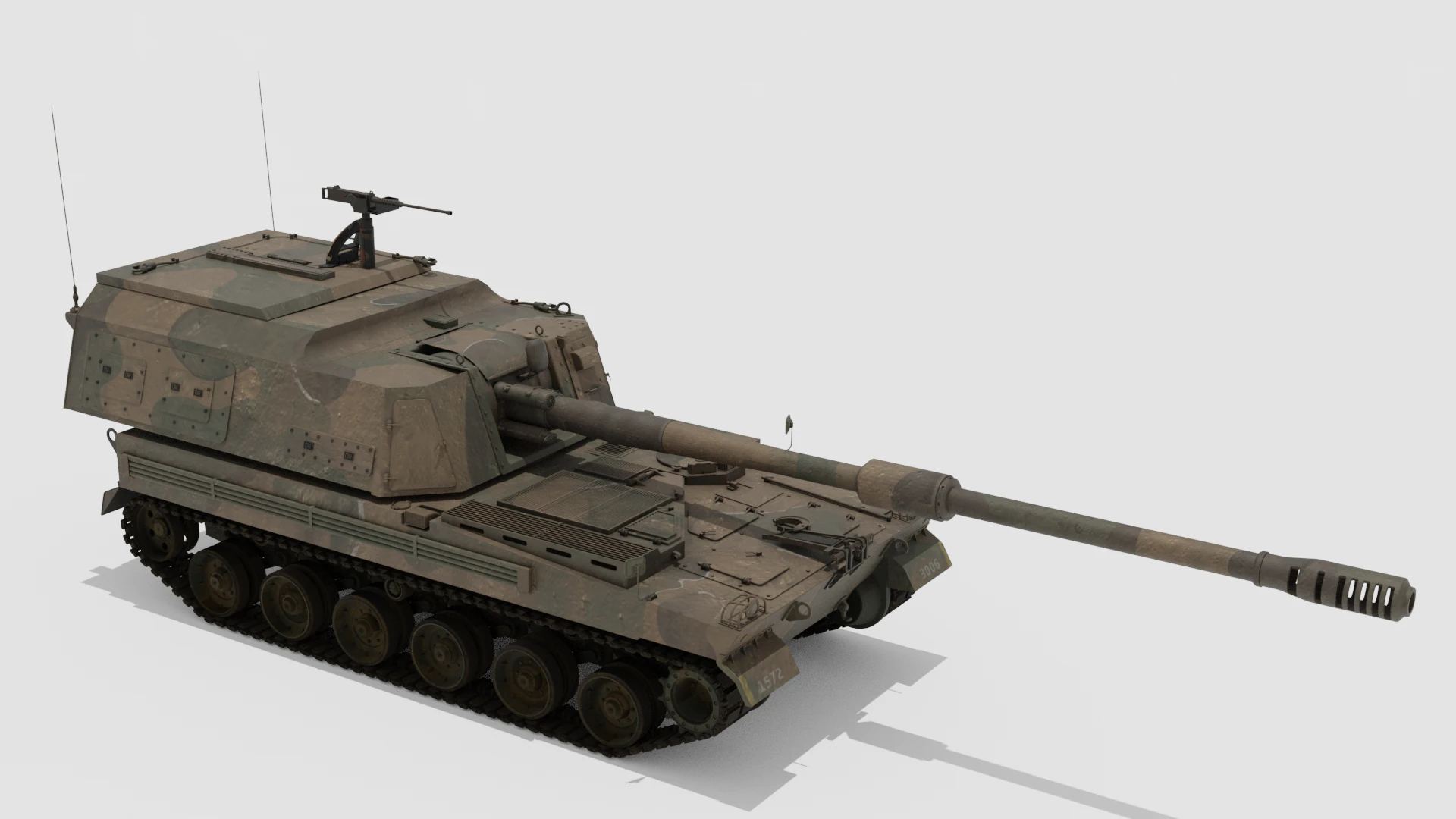 Korea self-propelled howitzer K9A2 3D Model .c4d .max .obj .3ds .fbx .stl .blend 