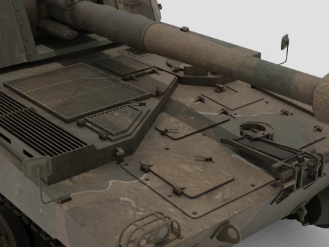 Korea self-propelled howitzer K9A2 3D Model