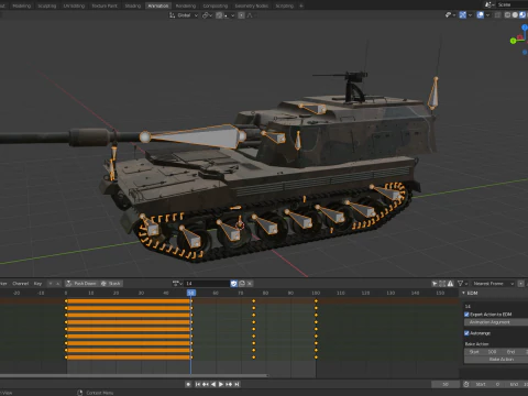 Korea self-propelled howitzer K9A2 3D Model