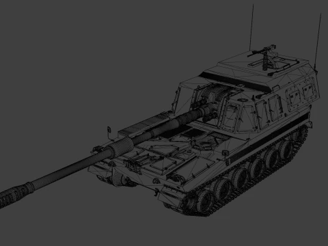 Korea self-propelled howitzer K9A2 3D Model