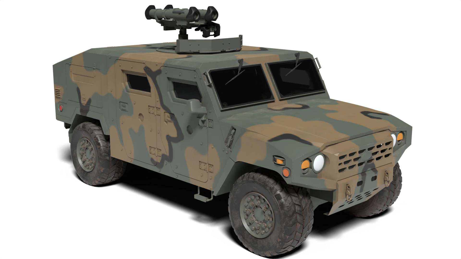 Korea Military Vehicle K-151 3D Model .c4d .max .obj .3ds .fbx .stl .blend 