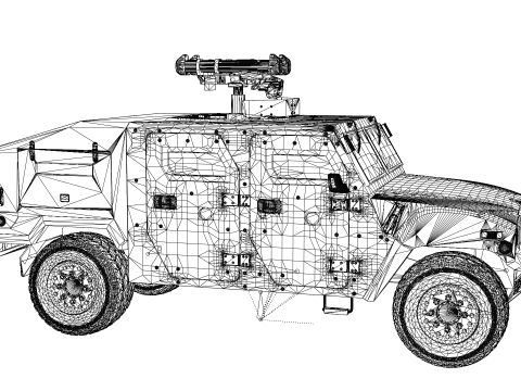 Korea Military Vehicle K-151 3D Model