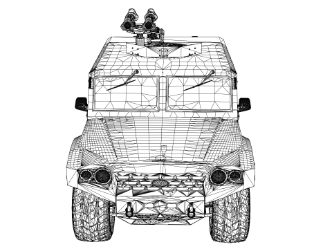 Korea Military Vehicle K-151 3D Model