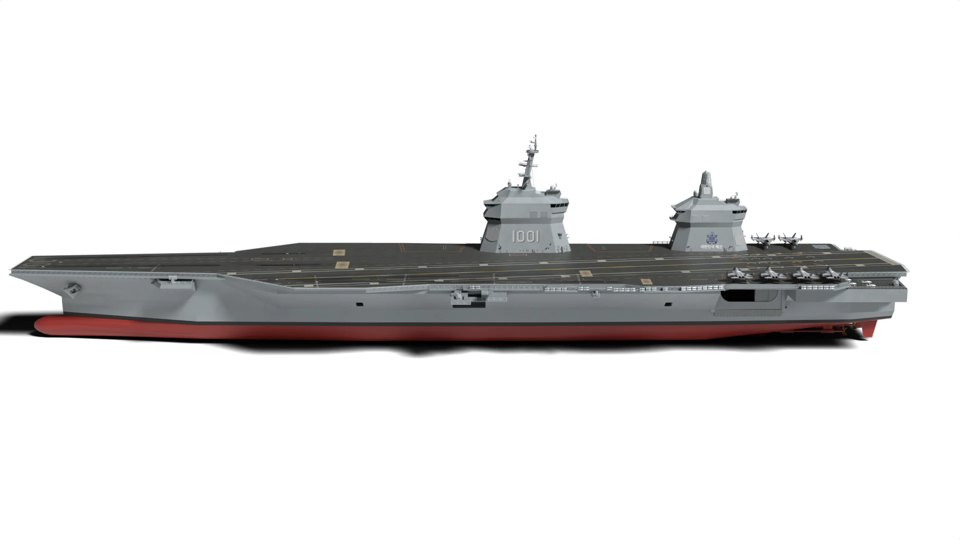 Korea Aircraft carrier with KF-21 3D Model .c4d .max .obj .3ds .fbx .stl .blend 