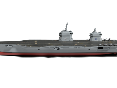 Korea Aircraft carrier with KF-21 3D Model