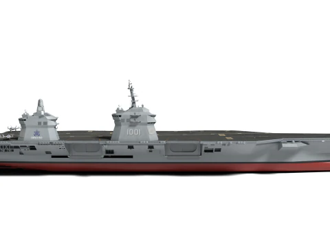 Korea Aircraft carrier with KF-21 3D Model