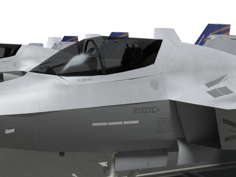 Korea Aircraft carrier with KF-21 Model 3D