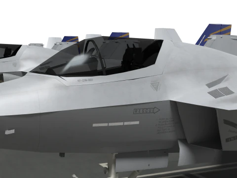 Korea Aircraft carrier with KF-21 3D Model