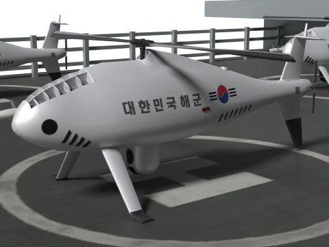 Korea Aircraft carrier with KF-21 3D Model