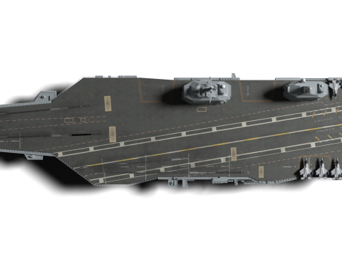 Korea Aircraft carrier with KF-21 Model 3D