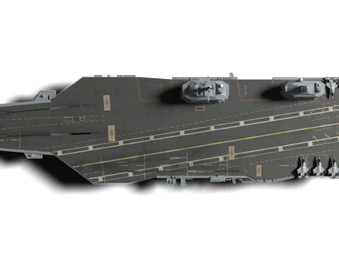 Korea Aircraft carrier with KF-21 3D Model